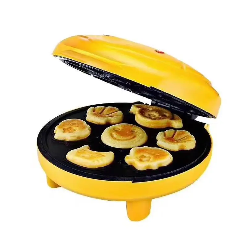 2025 Mini Non-stick Cake Breakfast Machine Double Sided Heating Electric Biscuit Stall, Automatic Multifunctional Waffle Maker