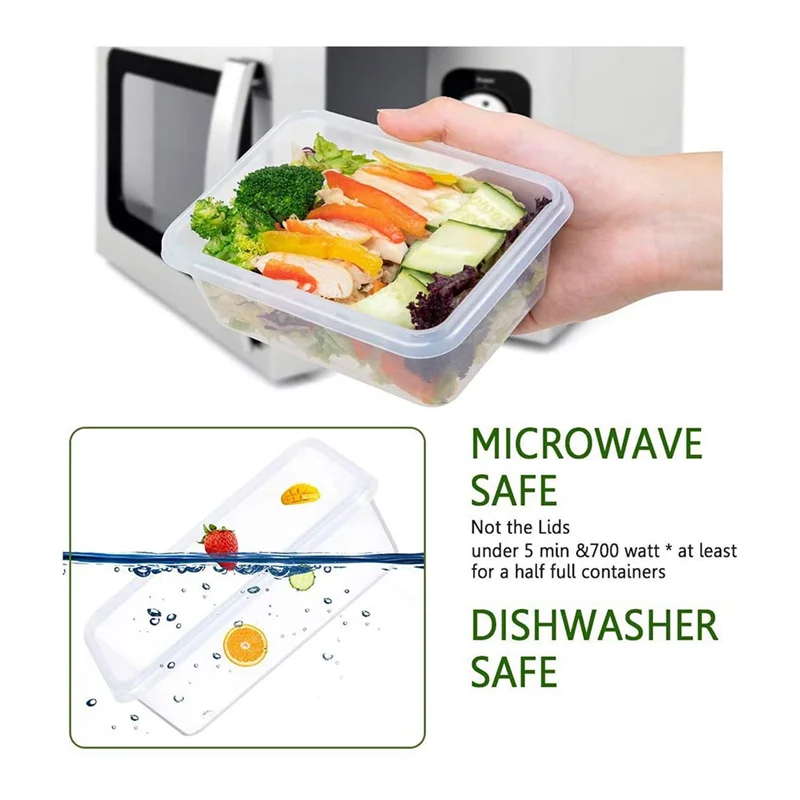 AY03-16Piece Szczelne pojemniki do przechowywania żywności z pokrywkami (16 pojemników i 16 pokrywek) Plastik