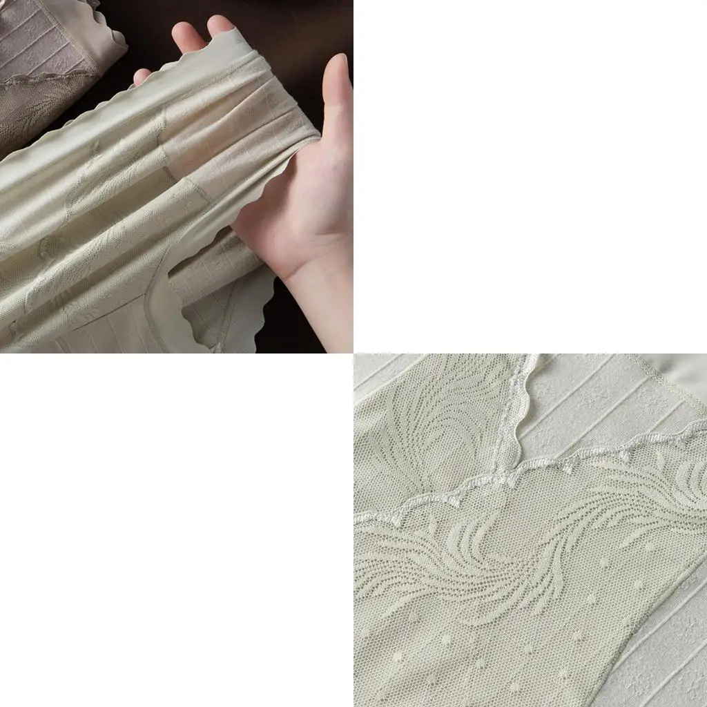 Women's Breathable Cotton Underwear High Waist Lace Panties For Extended Wear Y166