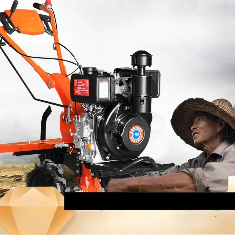

diesel micro-tiller Mountain rotary tiller Multifunctional household plowing machine New plowing machine Agricultural machinery