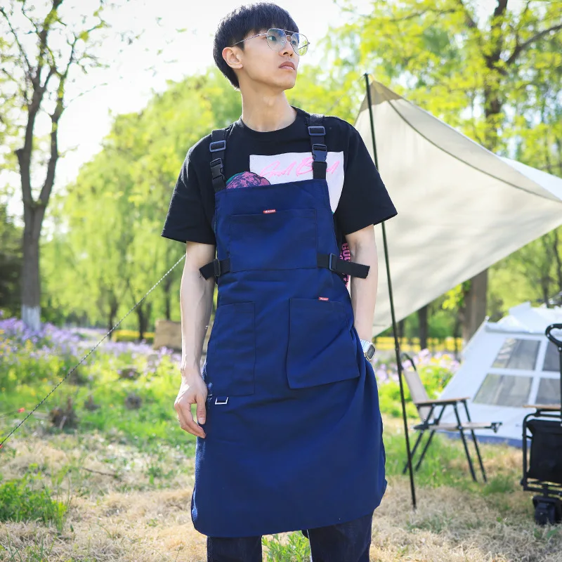 

Canvas apron, household kitchen, gardening, coffee, milk, tea, barbecue shop, male and female server uniforms, customized logo