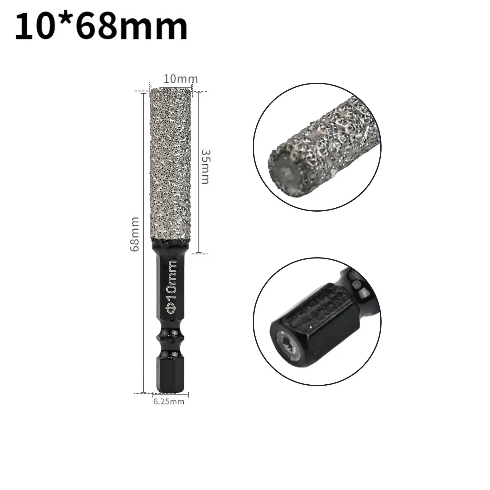 1 個 6-12 ミリメートル六角シャンクろう付けドライセラミックタイル大理石タイル穴オープナーダイヤモンドドリルビット研削穴オープナーツール