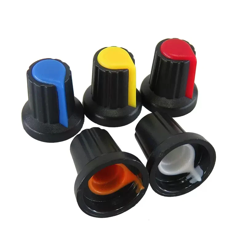 25pcs 5color WH148 potentiometer knob cap(copper core) 15X17mm 6mm Shaft Hole AG2 Yellow Orange Blue White Red 5color*5PCS=25PCS