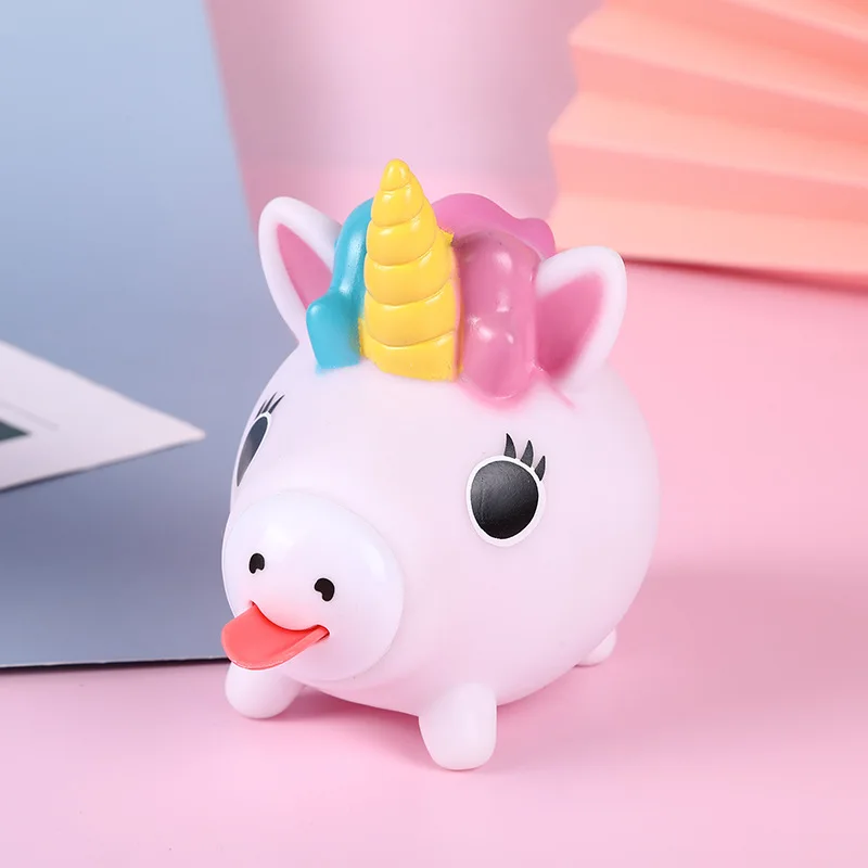 1pcs Squeezing Tongue Toy Cute Unicorn Fun Stress Relief and Release Doll Fidget Toys Gift for Boys and Girls