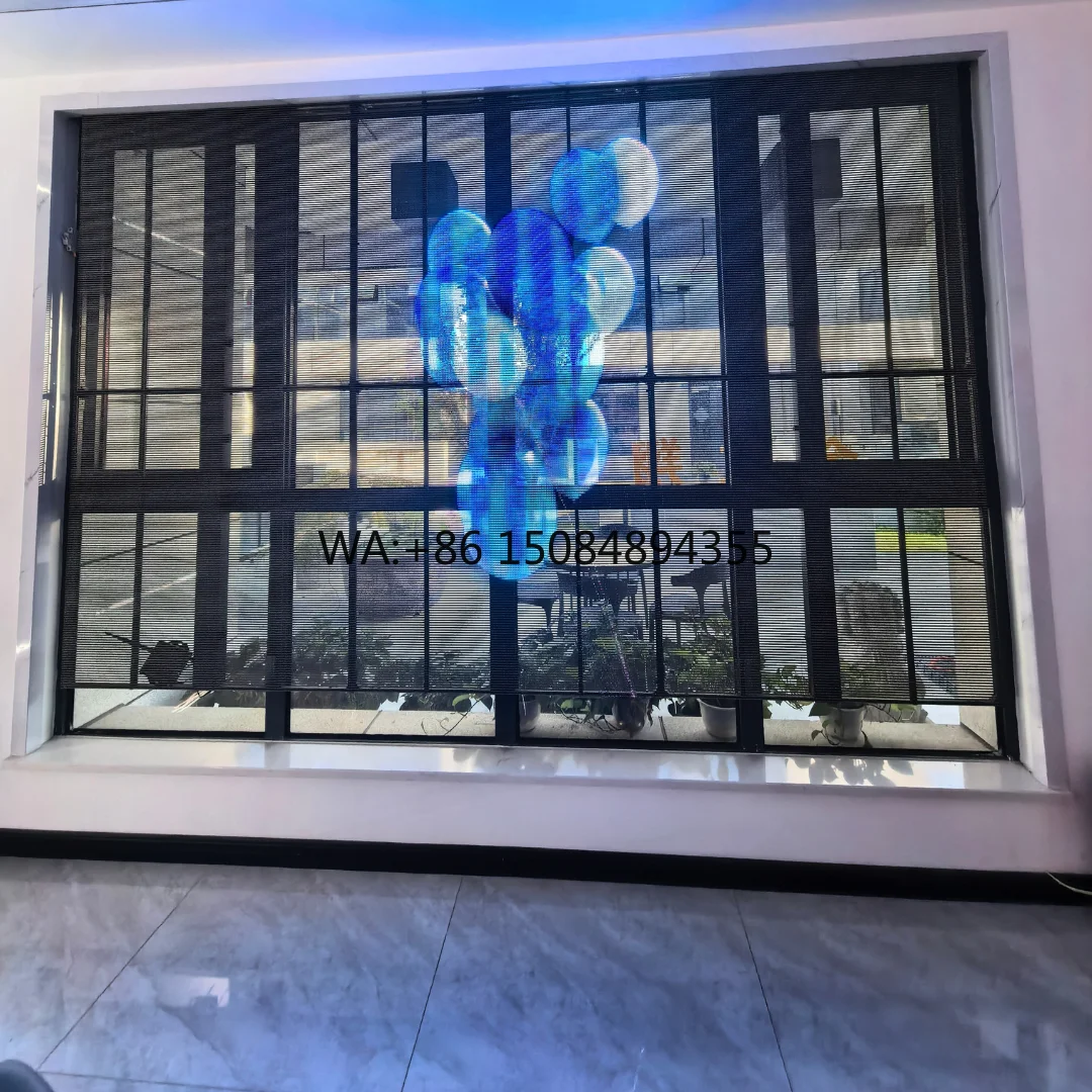 

Indoor HD Transparent LED Video Wall P2.6-5.2 with 5000cd Brightness Fixed Behind Glass for Store Advertising 3-Year Warranty