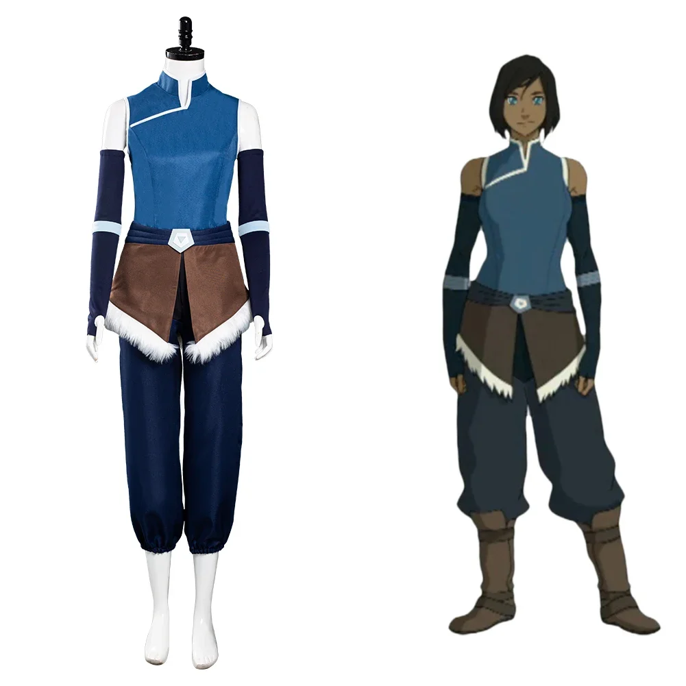 

The Legend Season 4 Korra Cosplay Costume Top Pants Outfits Halloween Carnival Suit