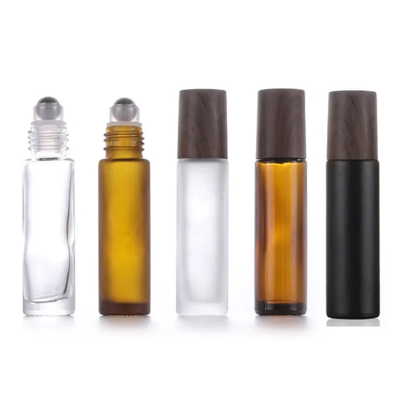 

12X 24X 5ML 10ML Glass Essential Oil Roll On Bottles Plastic lids Vials 10ml glass roller bottles refillable perfume bottle