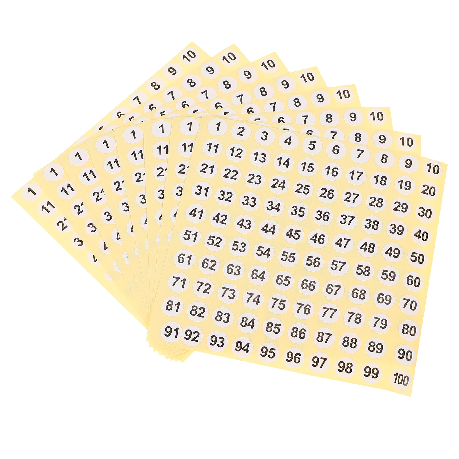 

100Pcs Self-Adhesive PVC Round Number Stickers Clear Printing Number Fun Gift For Children Party