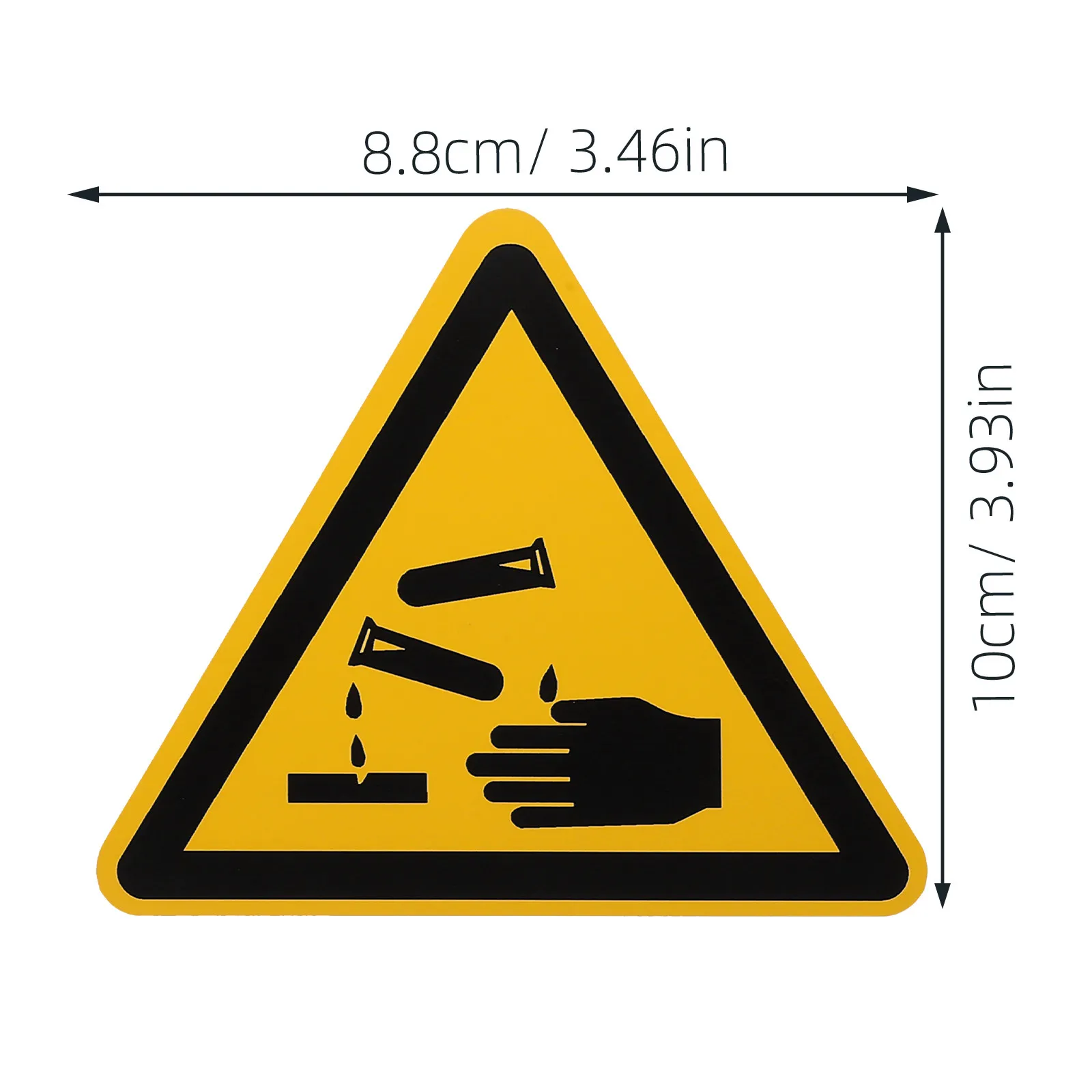 6Pcs Corrosion Warning Stickers Caution Against Corrosion Decals Heavy Duty Weather Resistant Vinyl Safety Labels for Machinery