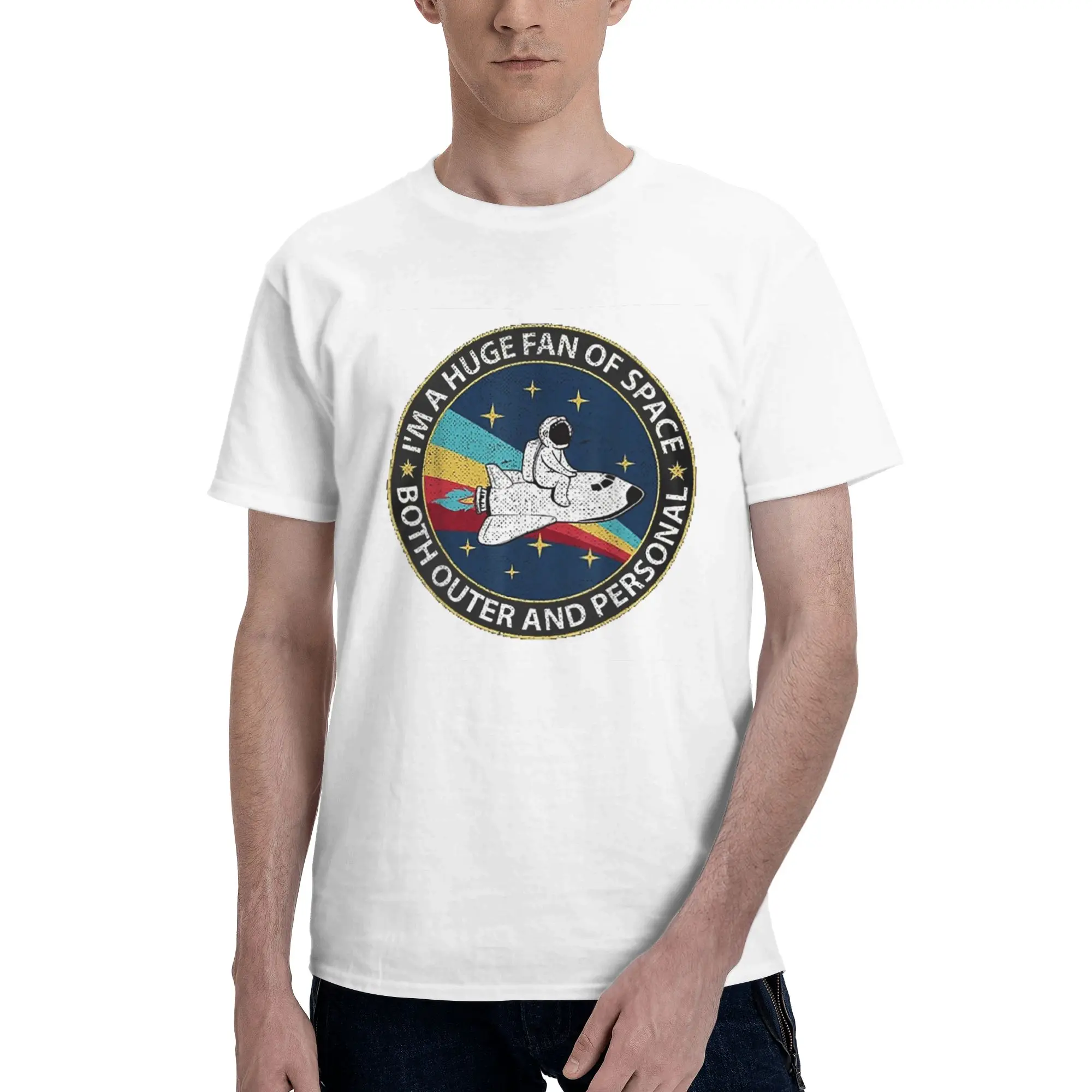 

Огромный веер космоса как внешняя и личная футболка из 100% хлопка, мужские футболки большого размера, мужские футболки с круглым вырезом и коротким рукавом, S-6XL