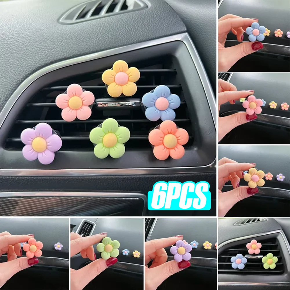 

Car Air Outlet Decor Flower Perfume Clip Creative Colorful Aromatherapy Air Freshener Vent Clips Auto Interior Accessories