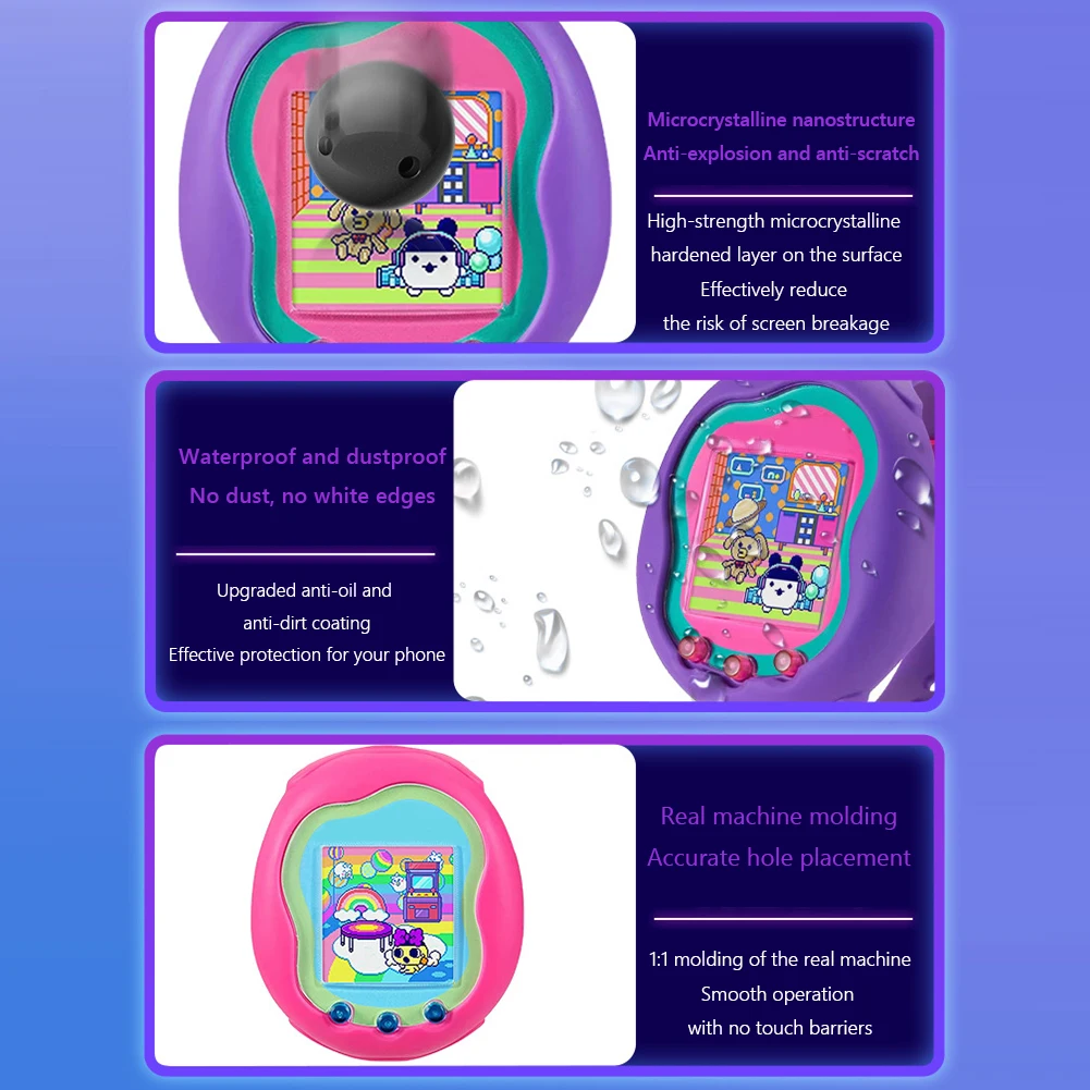 2 Pcs ฟิล์มหน้าจอ Anti-Scratch PET/TPU หน้าจอป้องกันฟิล์มป้องกันลายนิ้วมือสําหรับ Tamagotchi Uni Band สัตว์เลี้ยงอุปกรณ์เสริม
