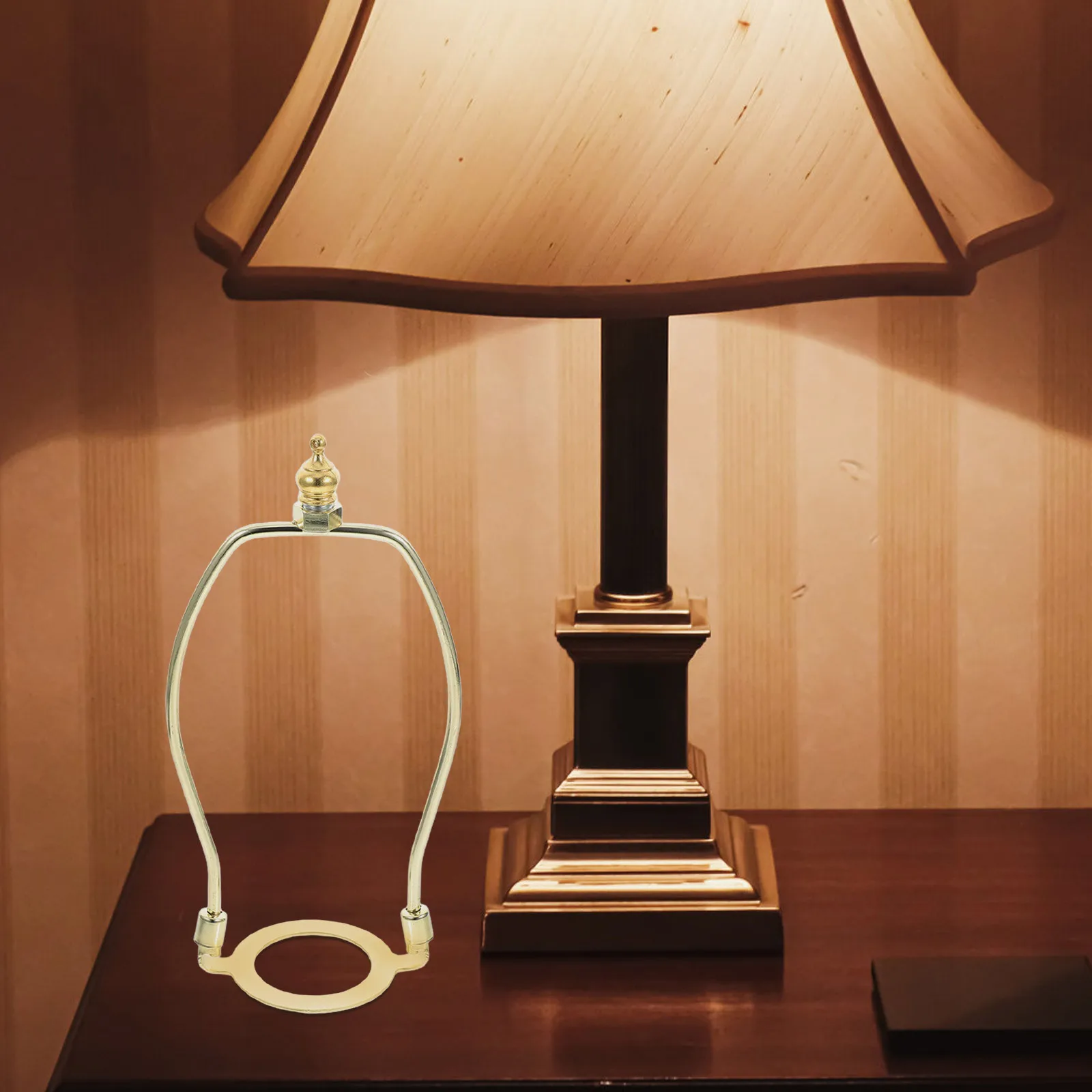 

2pcs Lamp Shade Bracket Kit Detachable Harp With Finial For Table Floor Lamps Hardware Replacement Parts Support Adapter