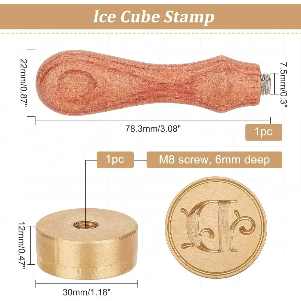 Letter D Ice Stamp 1.2 inch Cube Stamp Letter Cocktail Ice Branding Stamp Block Cocktail Seal