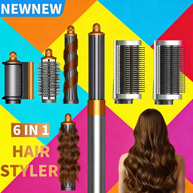 

6 IN1 Multi Hair Styler, 1300W High Power, Combines Drying, Straightening and Curling Functions, Suitable for Home and Salon Use