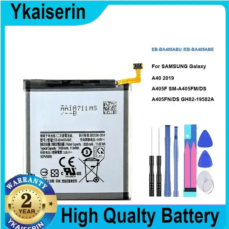 

EB-BA405ABE EB-BA405ABU Аккумулятор 3100 мАч для SAMSUNG Galaxy A40 2019 SM-A405FM/DS A405FN/DS GH82-19582A Портативная батарея