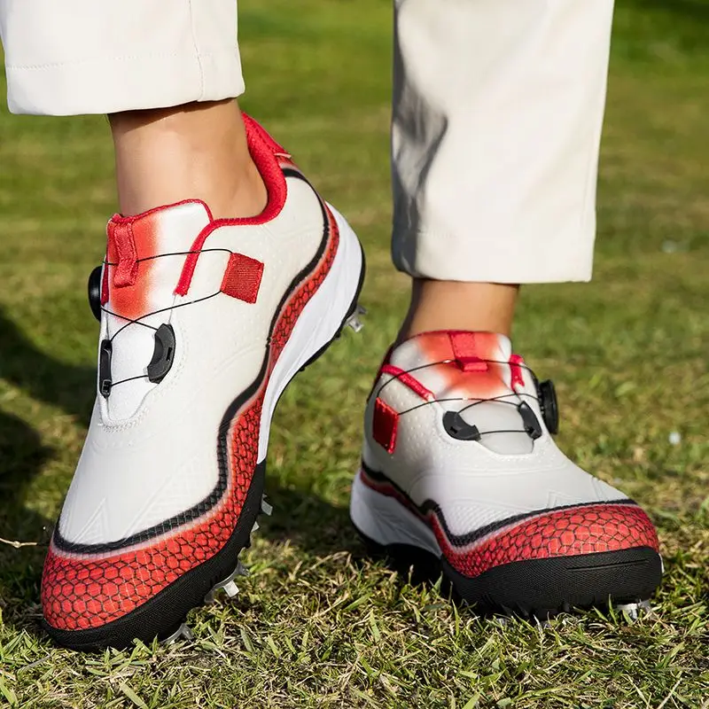 

Men's Golf Trainers for Unisex Quick Lace Fitness Sneakers Women's Non-Slip Athletic Shoes Non-Slip Spikes Golf Shoes