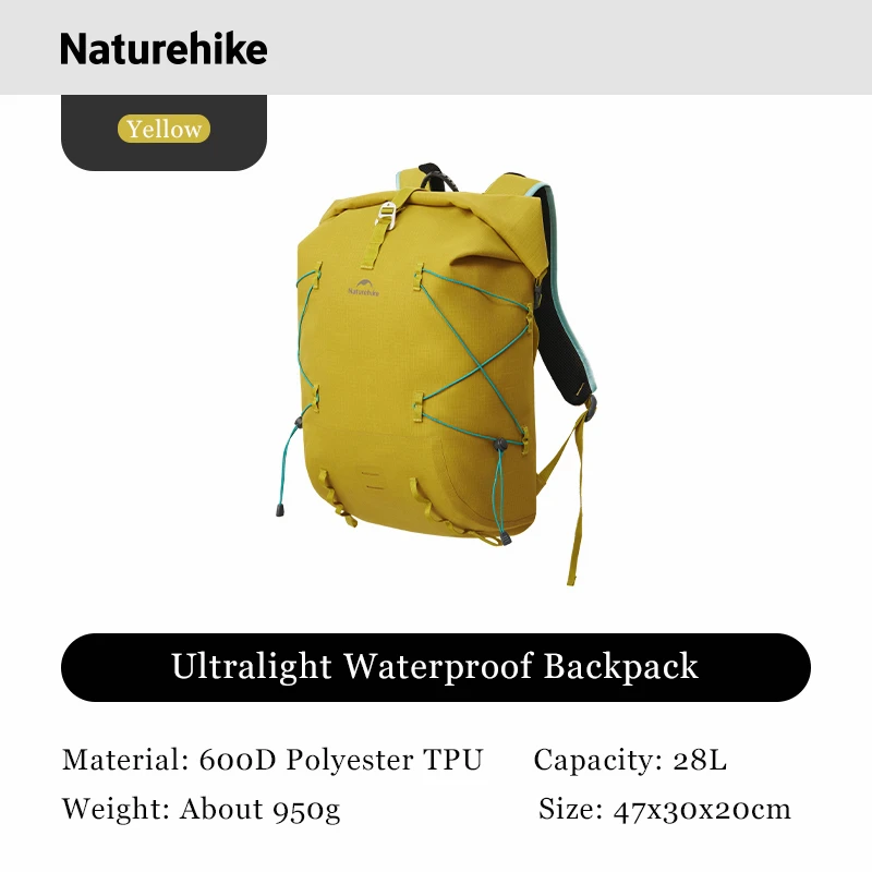Naturehike 28L Waterproof Dry Bag Swimming Backpack Rucksack Water Floating Sack Sport Kayaking Rafting Boating River Trekking