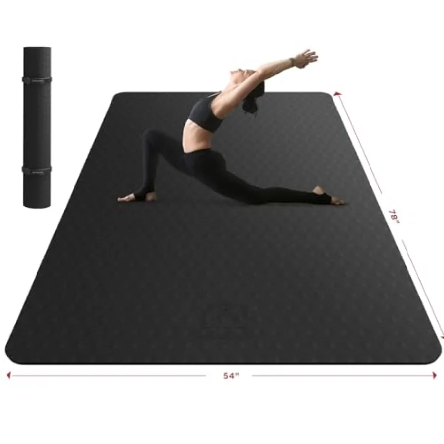 

Extra Large Yoga Mat for Home Workouts, Yoga, Pilates, Stretching, Meditation - 72x48/78x54, 1/4 1/3 Thick, Non-Slip, Durable,