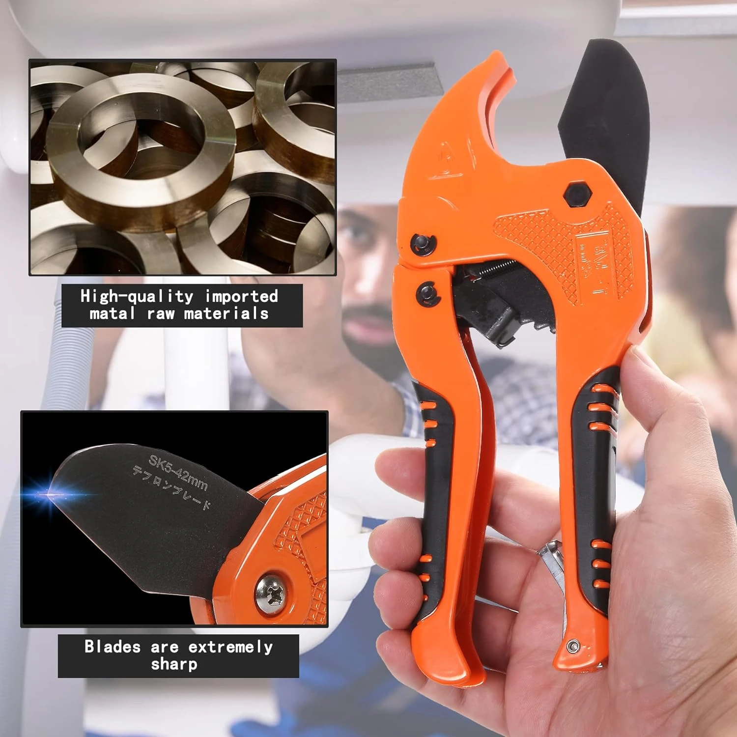 Efficient and Precise One-Handed Ratchet Pipe Tube Cutter for Fast, Convenient Cutting - Perfectly Designed Hose Cutting Tool fo