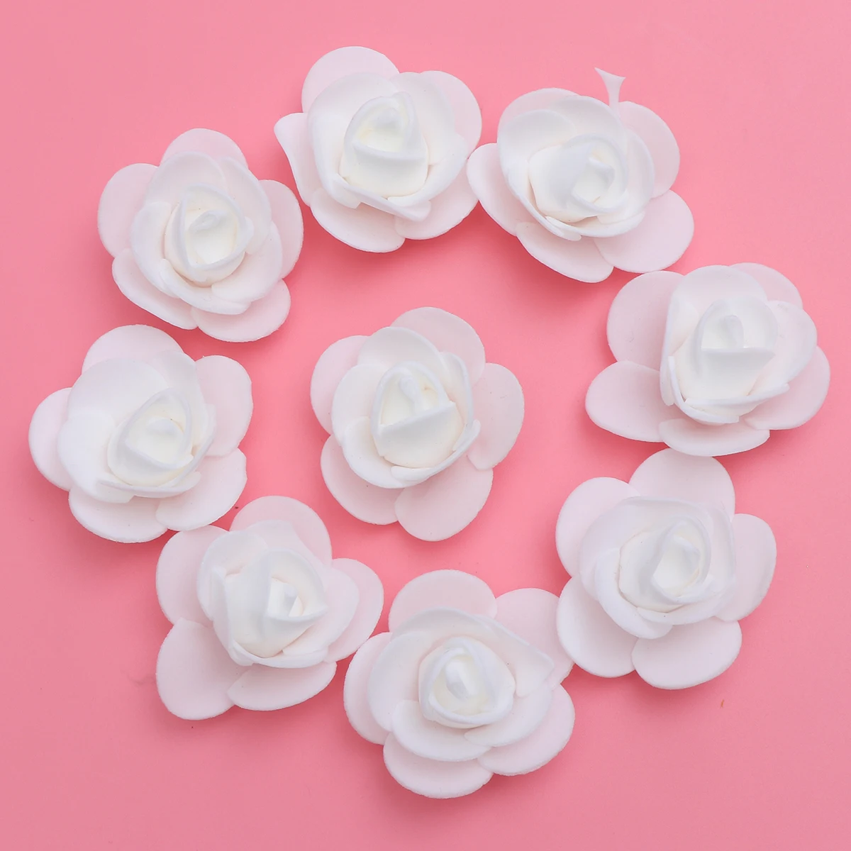 

500Pcs Artificial Rose Heads 3.5cm White Lifelike Fake Roses for Wedding Party Home Decor DIY Bouquets Centerpieces