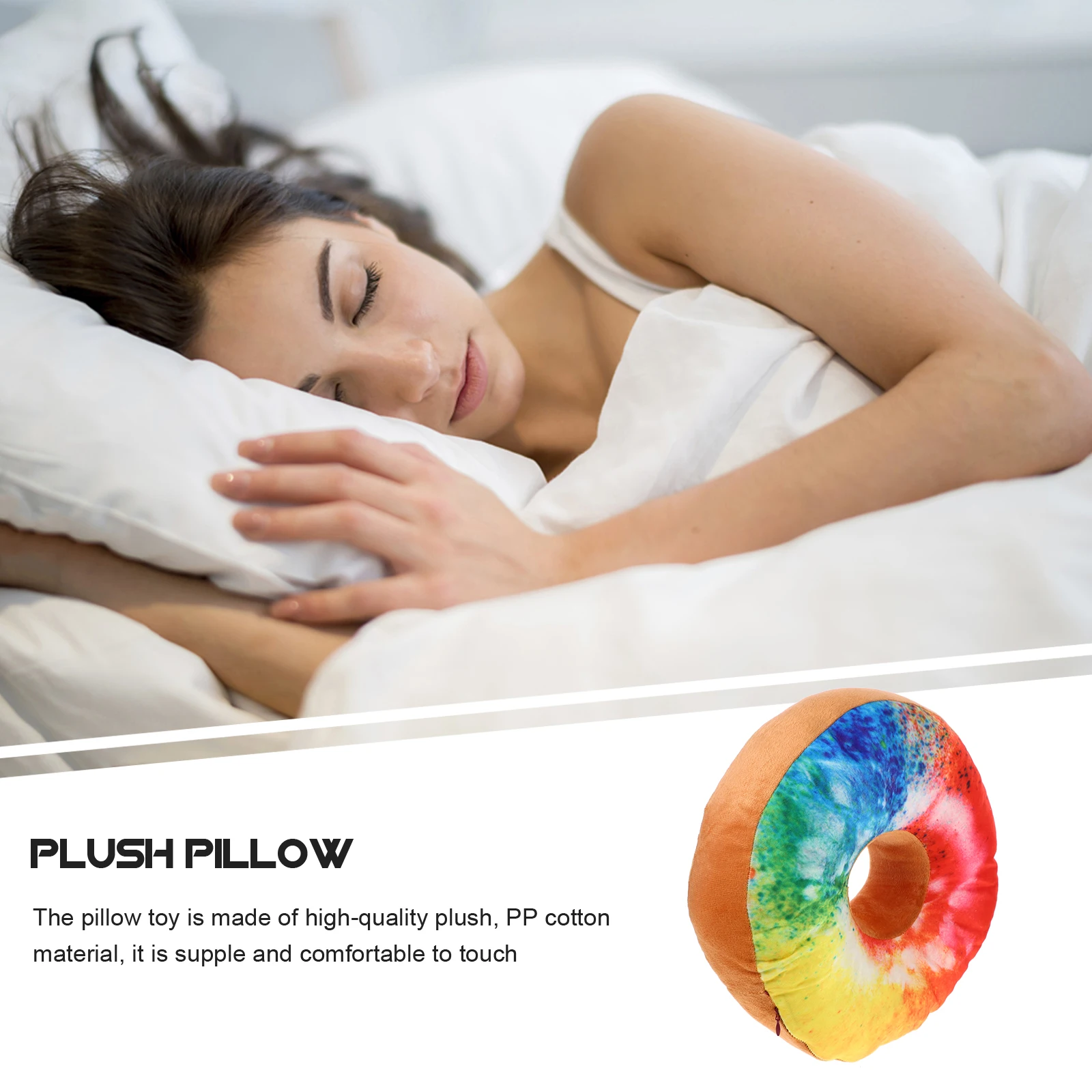 

1pc Realistic Simulation Doughnut Soft Hugging Chair Seat Office Nap Lumbar Support Bed Sofa Decorative Living Room Home Sleep