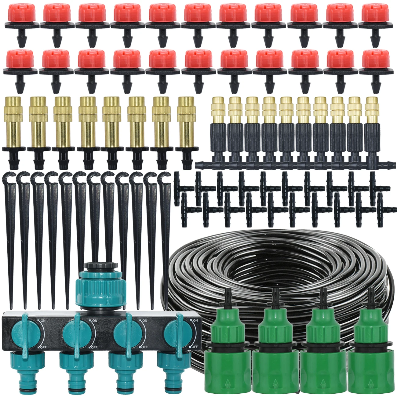 

KESLA 5-50M Garden Watering Micro Drip Irrigation DIY System 4-Way 1&1/2&3/4 Inch Water Hose Splitter Hose Dripper Tee Connector