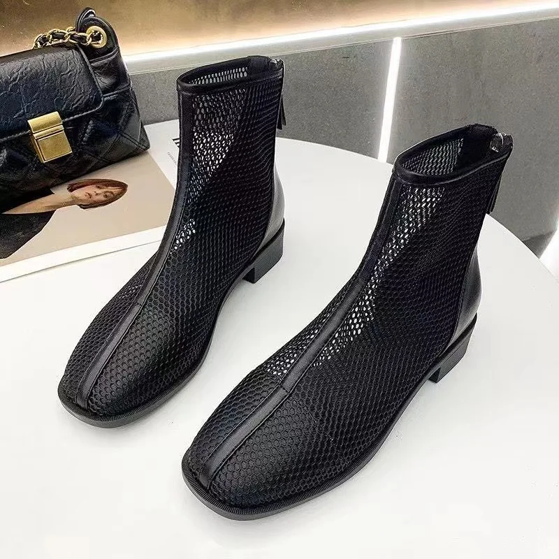 Women\'s shoes boots 2020 summer new fashion mesh breathable short boots