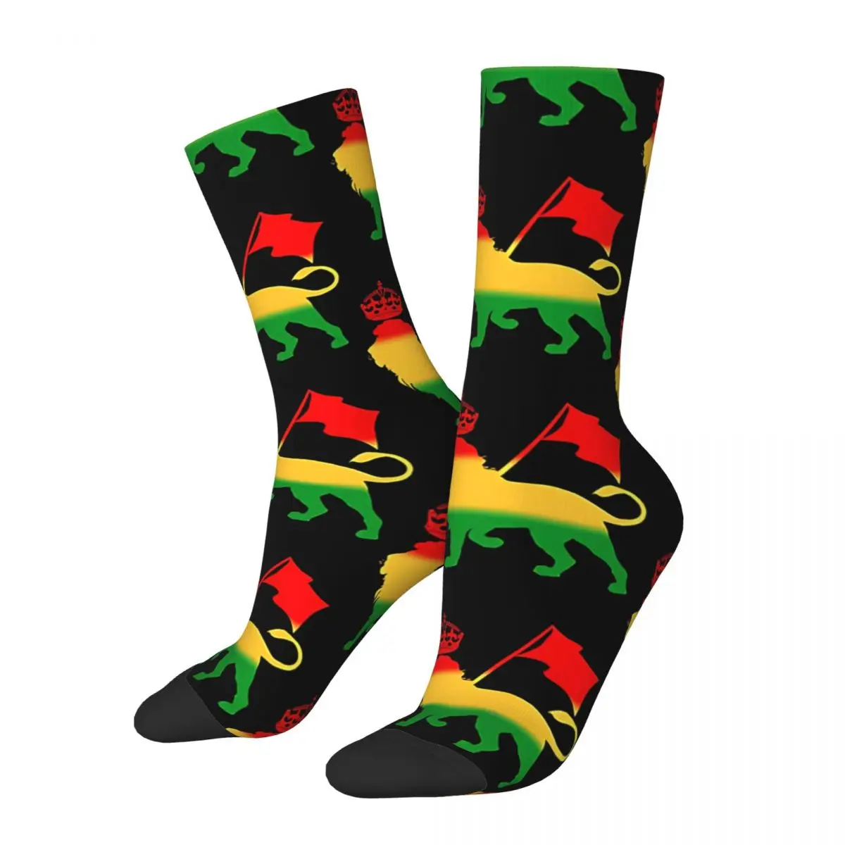 Jamaica Colors Rasta Lion Of Judah Rastafari Unisex Winter Socks Cycling Happy Socks Street Style Crazy Sock