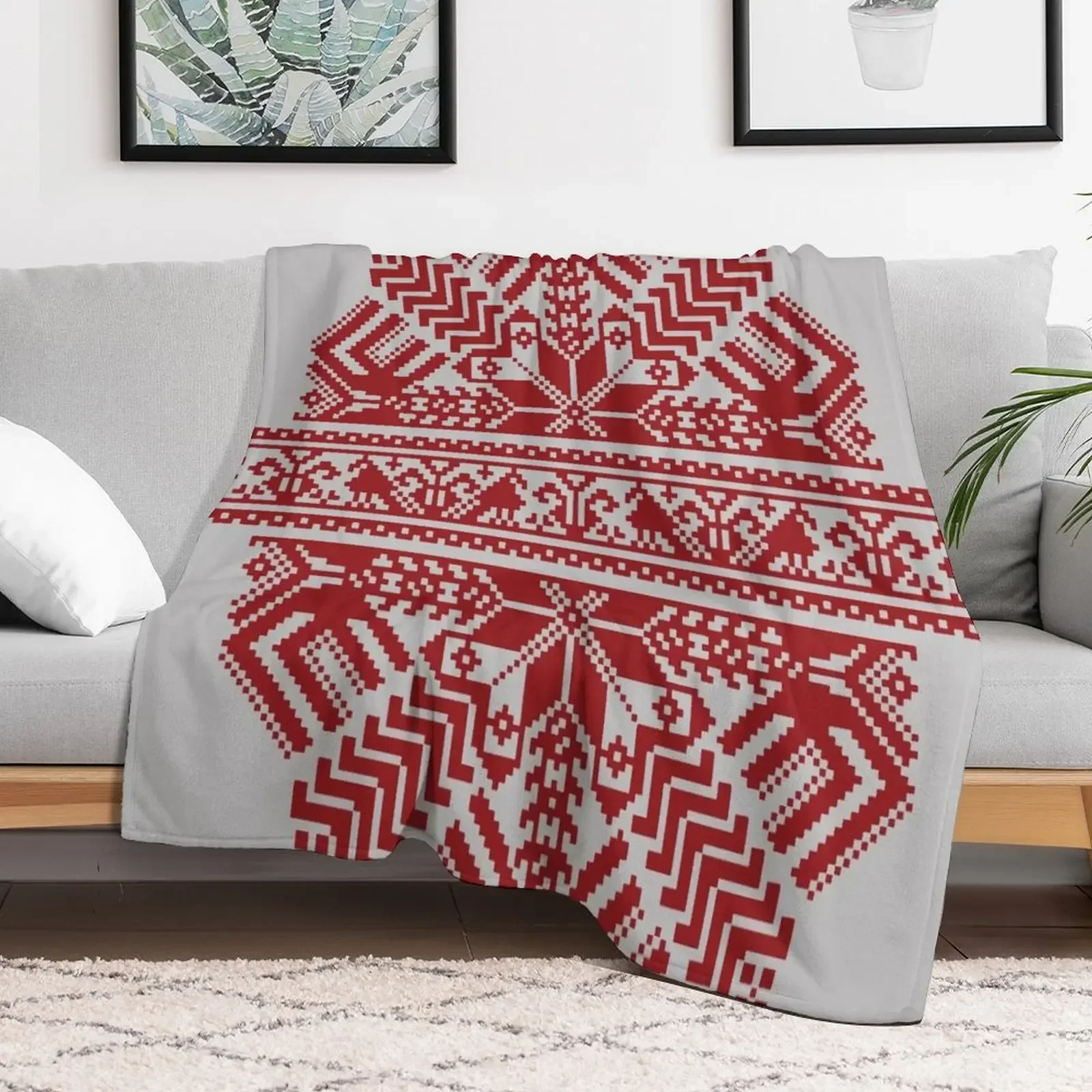 Baltic Traditional Ornament. Latvian Throw Blanket Furrys Flannels Plaid on the sofa Blankets