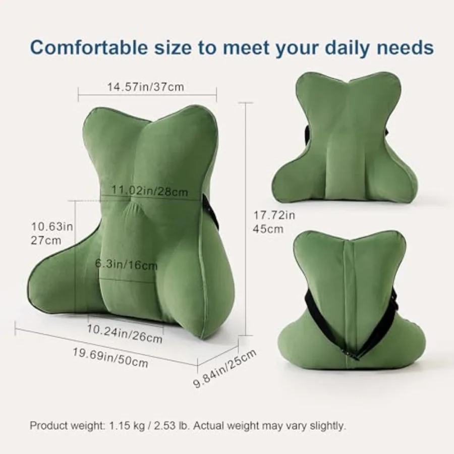 Lumbar Support Pillow Pat. Pend for Lower Back Pain Relief Multi-Functional Ergonomic Lumbar Cushion, Reading Pillow for Office