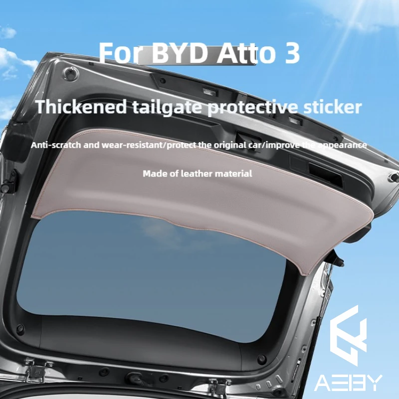aeby-for-byd-atto-3-smart-driving-edition-2022-2025-car-rear-trunk-tailgate-anti-kick-protective-mat-leather-decoration-pad