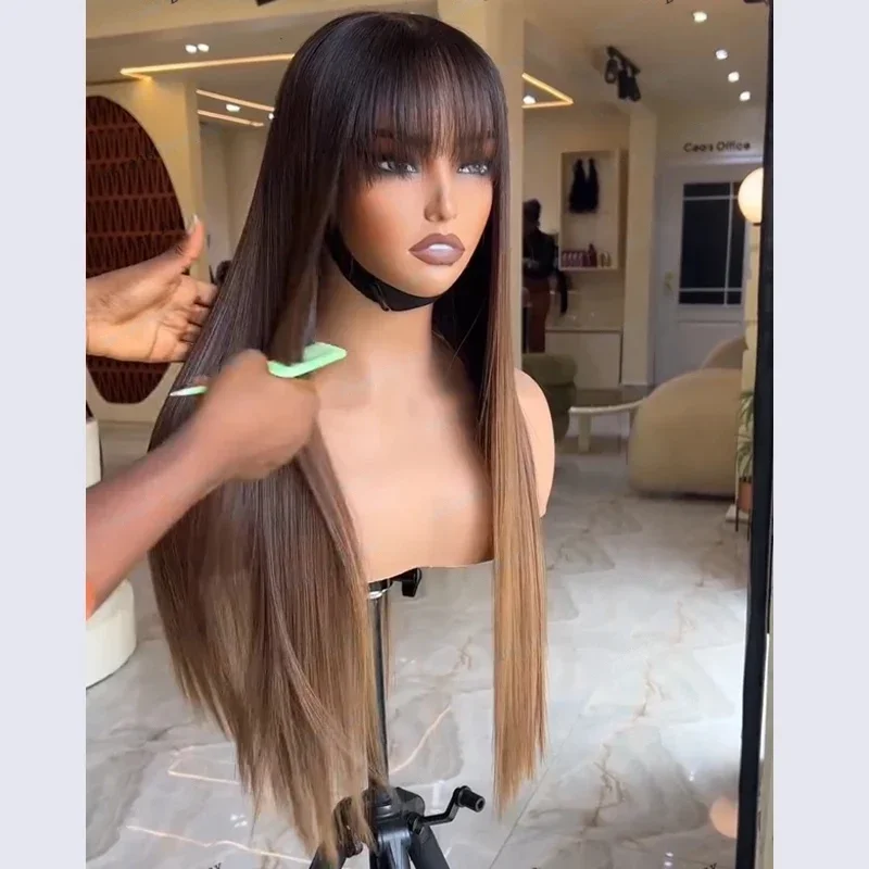 

Натуральные еврейские волосы омбре-коричневого цвета, без клея, мягкие, длинные, прямые, 5x5, на шелковой основе, с HD-кружевом, европейские волосы, с baby hair, предварительно выщипанные