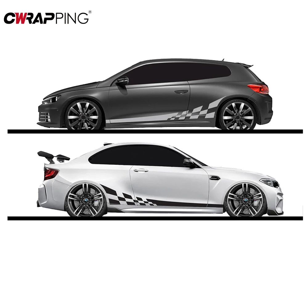 

2pcs 220x25cm Both Sides Car Vinyl Stickers Race Stripes DIY Tuning Automobiles Products Car Wrap Vinyl Film for Car Accessories