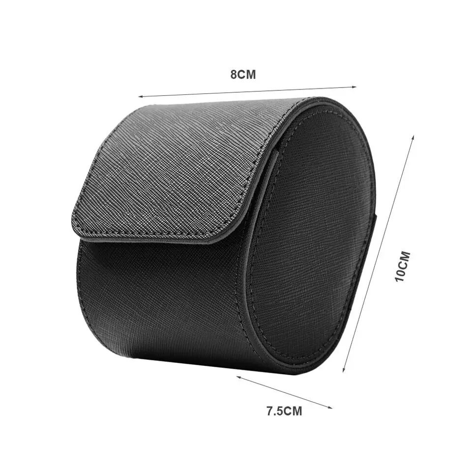 Single Watch Roll Travel Case Portable Vintage Leather Watch Storage Organizer Wristwatches Box Watch Roll Travel Case