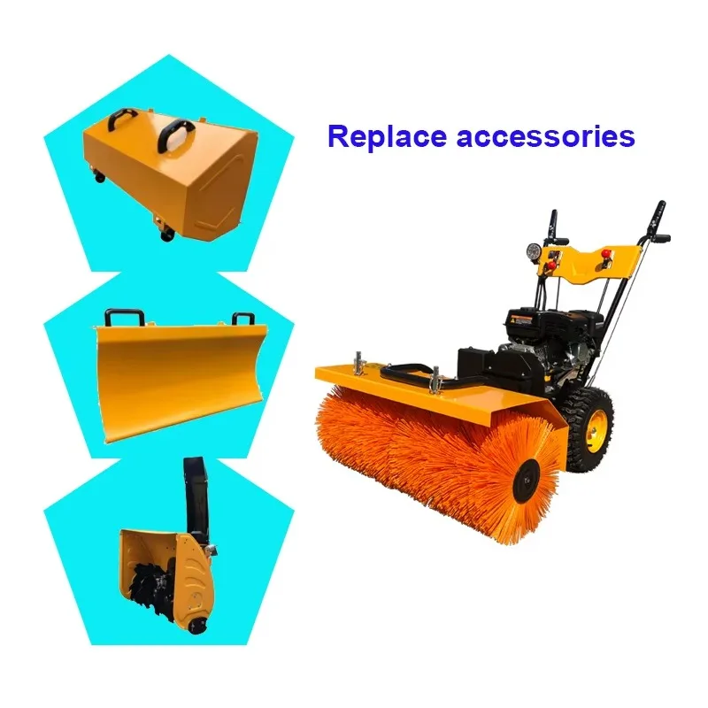 Arado de neve manual multifuncional, soprador de neve