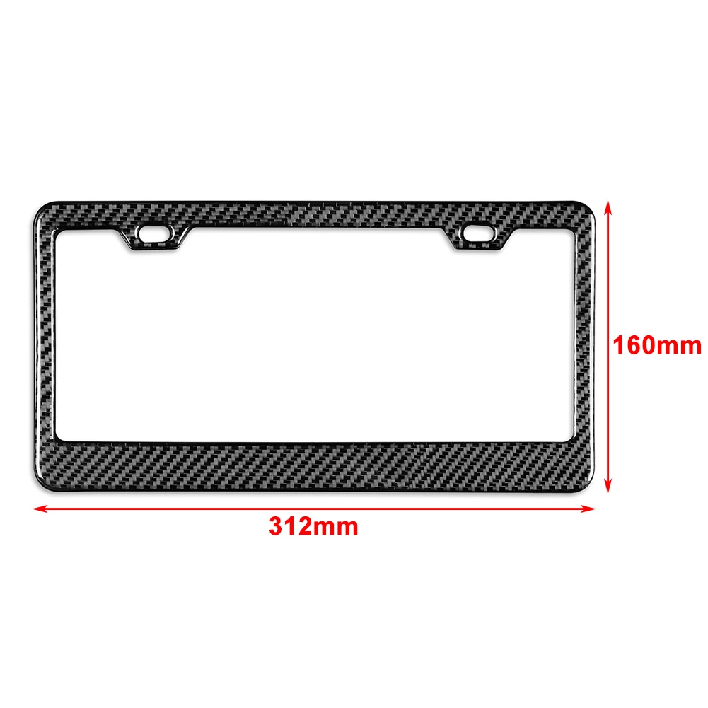 Universal American Canada Carbon Fiber Texture License Plate Frame Cover With Screws