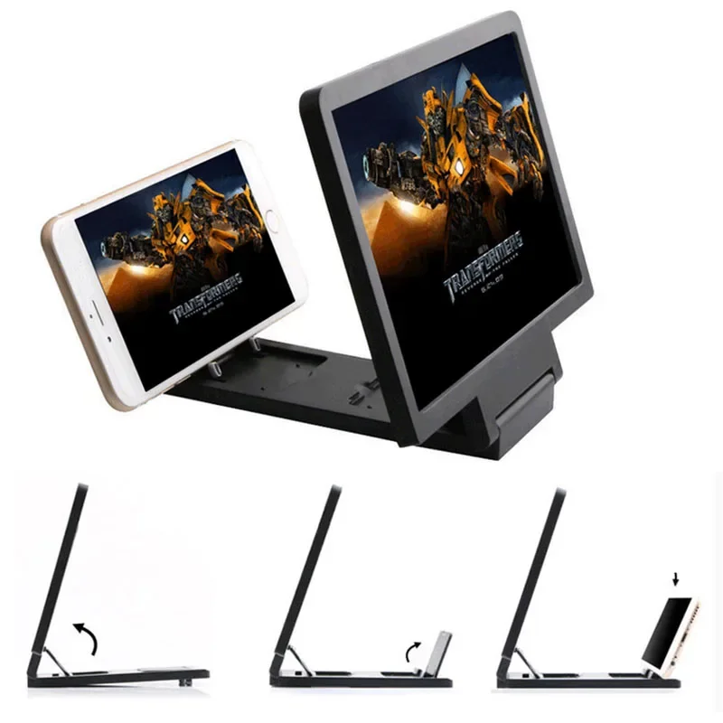 

Mobile Phone Amplifier 3D Magnifying Glass Mobile Phone Screen Amplifier HD Video Amplifier Bracket Folding Phone Desk Stand