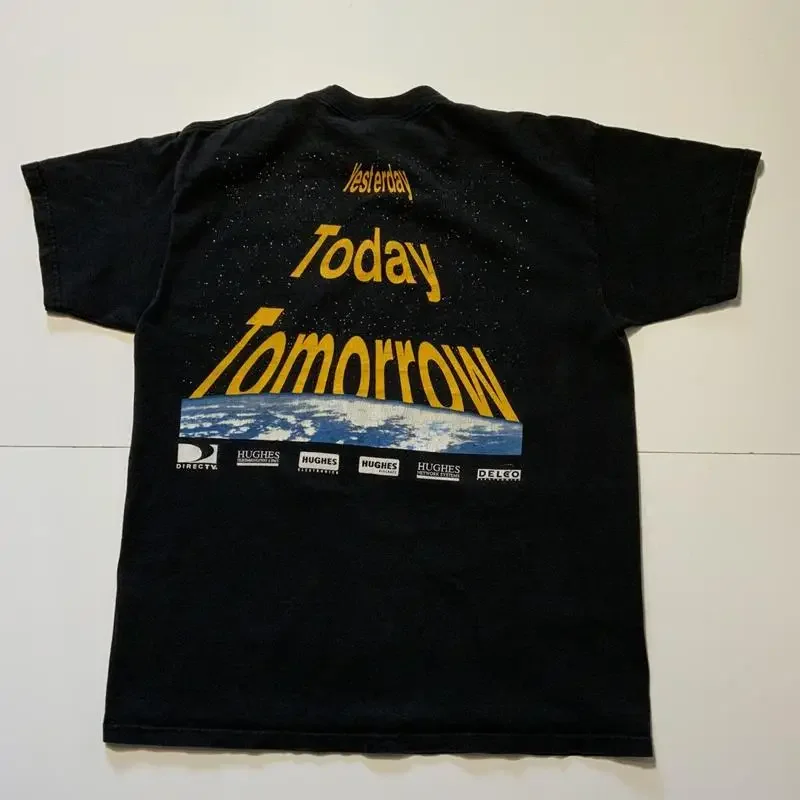 Vintage 1996 Legal Summit Hughes Aircraft Telecommunications Black S/S T-Shirt L
