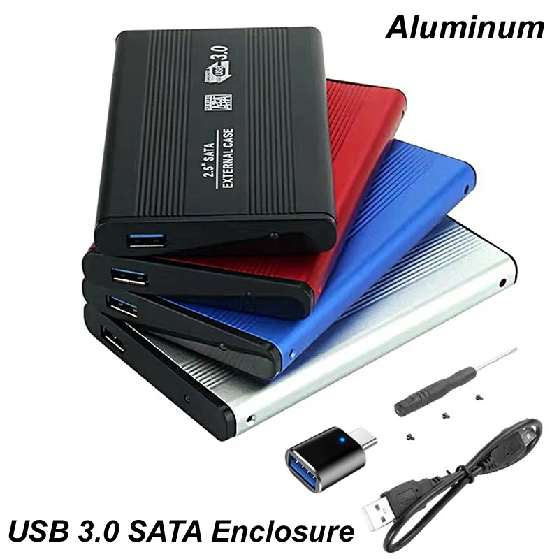 2.5 Inch SATA HDD Case To Sata USB 3.0 SSD HD Hard Drive Disk External Storage Enclosure Box USB 3.0 Cable TYPEC Plug Notebook