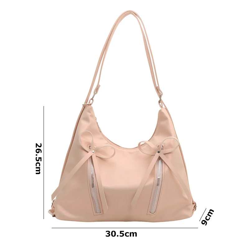 Bowknot Fashion Pu Shoulder Bag Female Niche Korean Version Ladies Underarm Bag New Large Capacity Tote Bag Outdoor Travel Bag