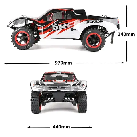 Rofun Baha Rovan Baja 5SC 32CC 2022 Version 2WD 2.4G Bensin Bensin Fjärrstyrd Lastbil 1/5 Bensin RC Billeksaker För Män Vuxna 10 best sales bensindriven fjärrstyrd bil - №5