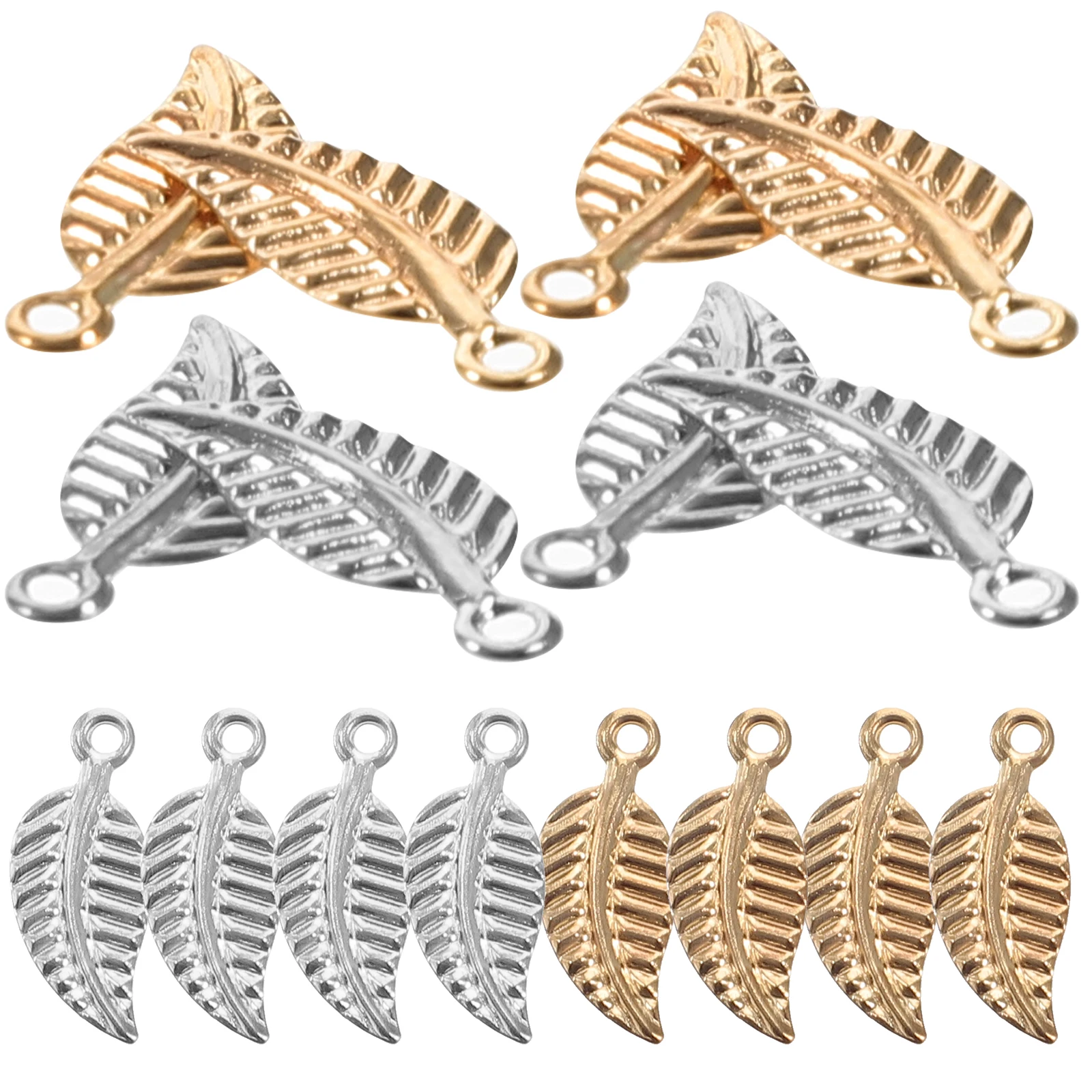 

200Pcs Leaf Shape Alloy Charms DIY Jewelry Making Pendants Necklace Bracelet Crafts Supplies Leaf Charms Charm Bracelet