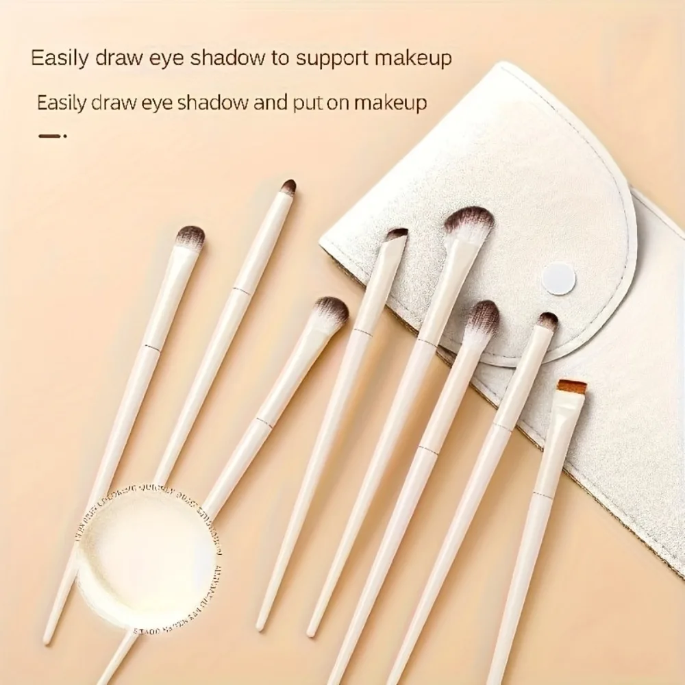 ​ Zacht haar make-up kwastenset 8-delige blozen Foundation Oogschaduw Brow Hoge kwaliteit Draagbaar voor beginners Professionals Cadeau ​