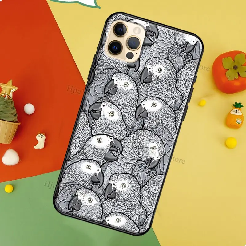 African Grey Parrot Soft TPU Cover For iPhone 13 12 Mini 11 14 Pro Max XS 6S 7 8 Plus 5S SE 2020 X XR Phone Case