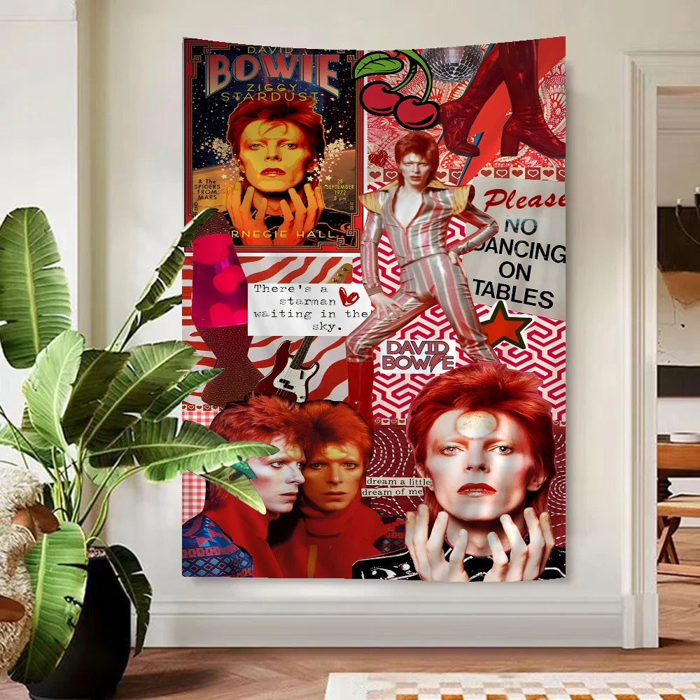 British Rock Singer David_B-Bowie DIY Wall Tapestry Hanging Tarot Hippie Wall Rugs Dorm Home Decor