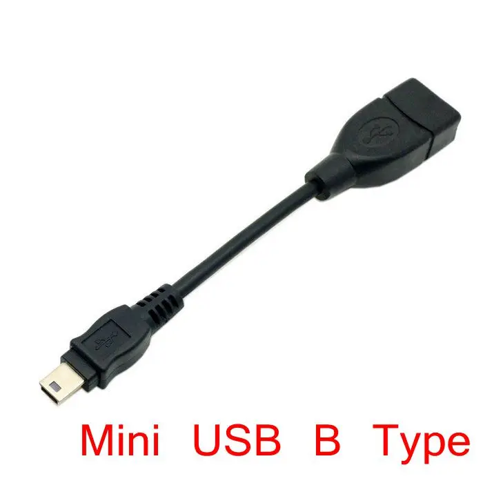 10CM Mini-USB 2.0 Type A & Mini USB2.0 Type B to USB Female OTG Cable DV DC USB2.0 MINI HOST Adapter Cable USB External Harddisk