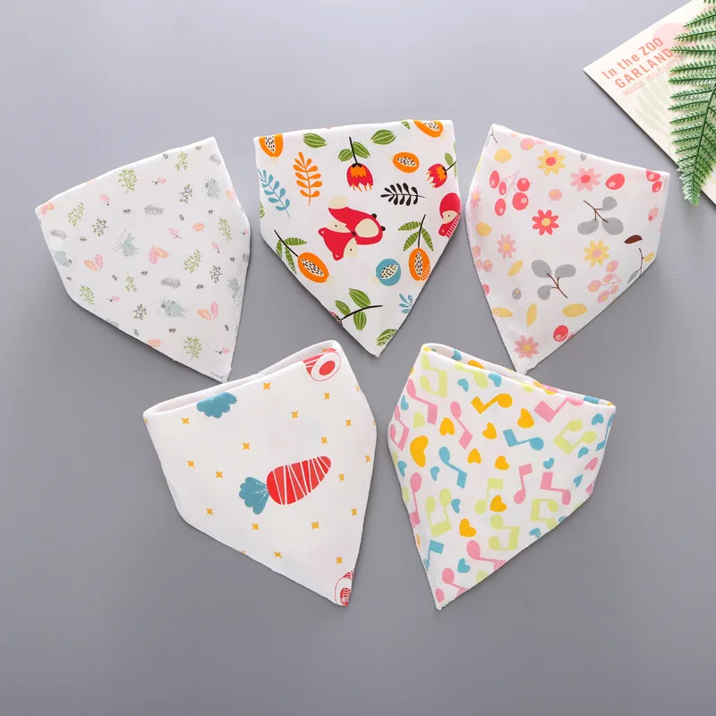 Baby Bibs 5 Pack Baby Bandana Drool Bibs Cotton for Unisex Boys Girls Babador Feeding Smock Infant Burp Cloth Baby Saliva Towel