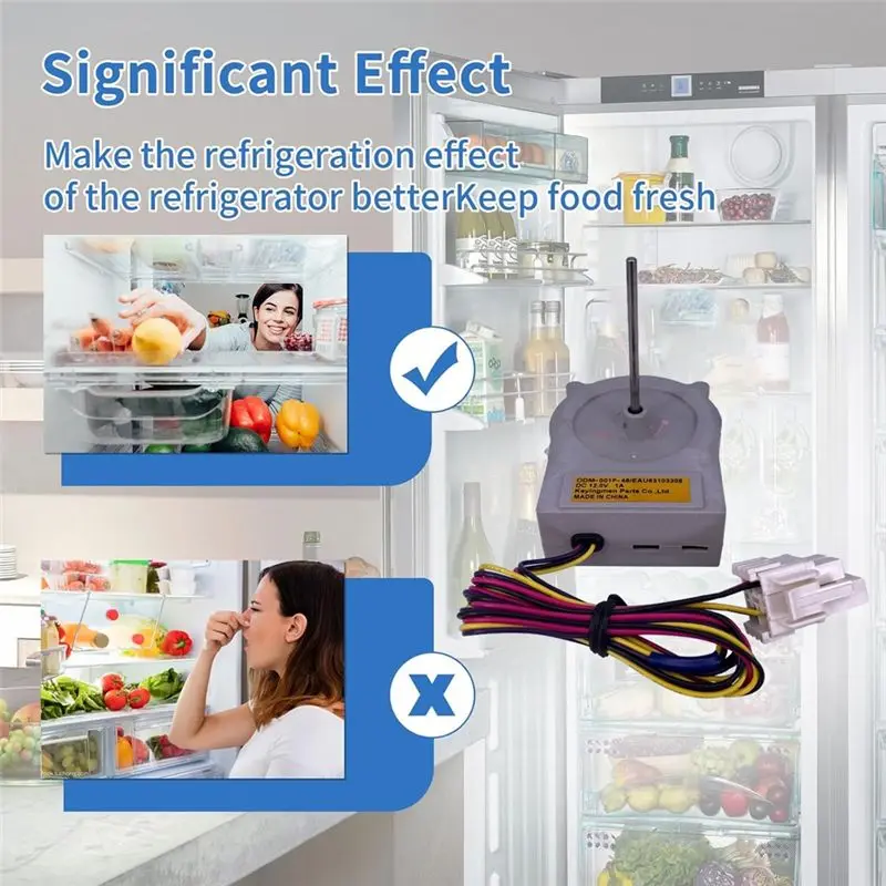 A60T Effortless EAU63103208 Refrigerator Evaporator Fan Motor For Kenmore Refrigerator Freezer Condenser Fan Motor DC 12V