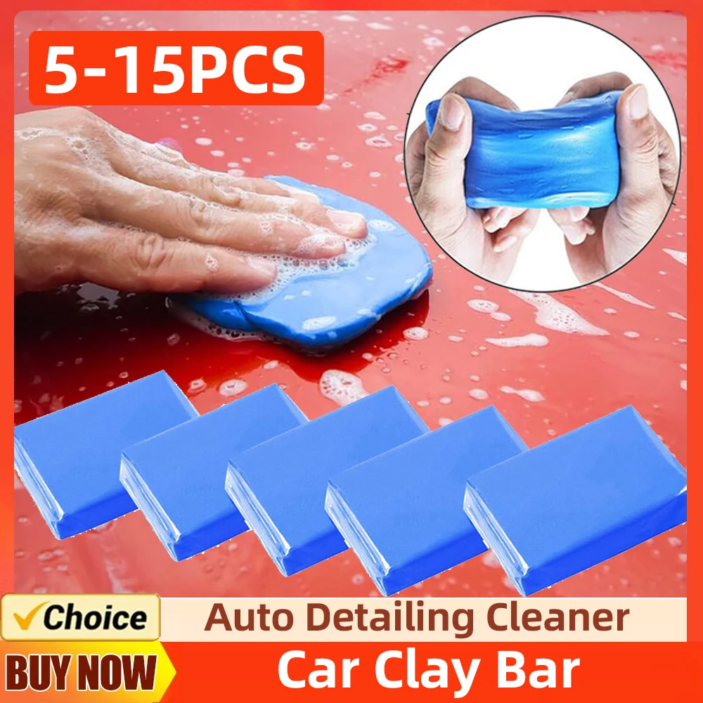 5-15 Pcs Car Wash Cleaner Sludge Mud Blue Car Cleaning Clay Bar Auto Detailing Cleaner Auto Detailing Cleaner Tool